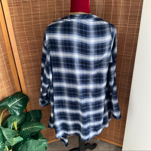 Lane Bryant Plaid Waterfall Sweater Cardigan 14/16 - Picture 5 of 12